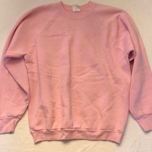 Vintage 80s Sweatshirt Large Vintage Plain Sweater Jumper Pullover Crewneck Pink